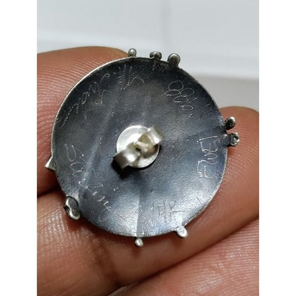 Vintage 1988 St Jude Sterling 14K Accents Earring 925 Sterling - Picture 7 of 11